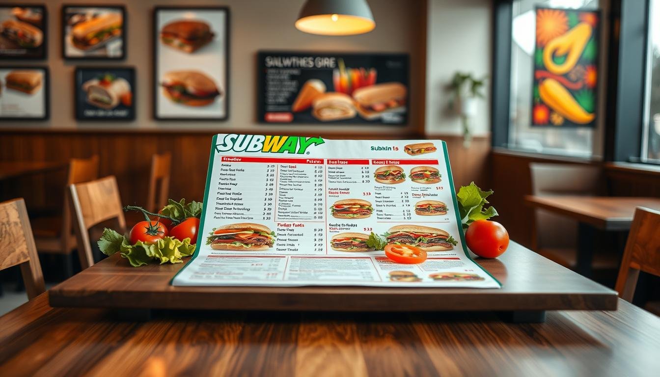 subway menu with prices